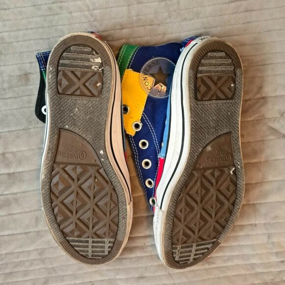 Patchwork ColorBlock Converse Hi-Tops - Picture 3 of 4